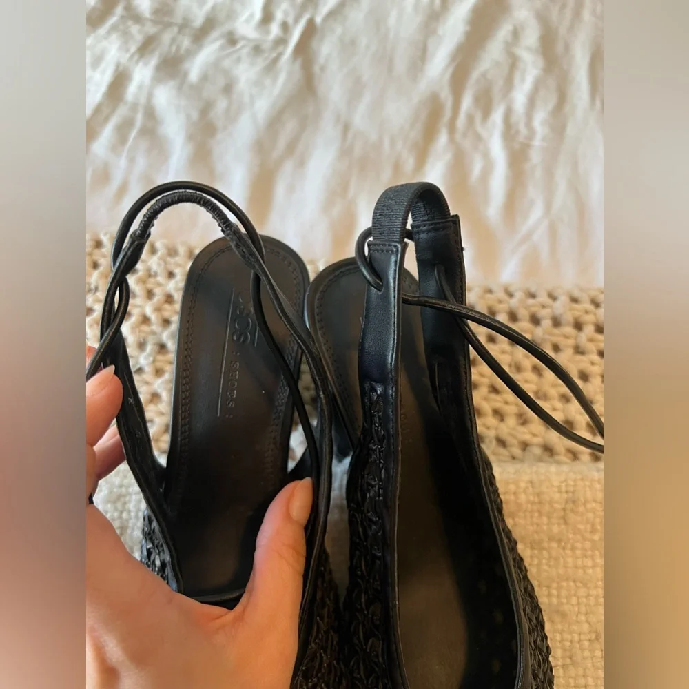ASOS black lace up woven heels - Picture 3 of 5